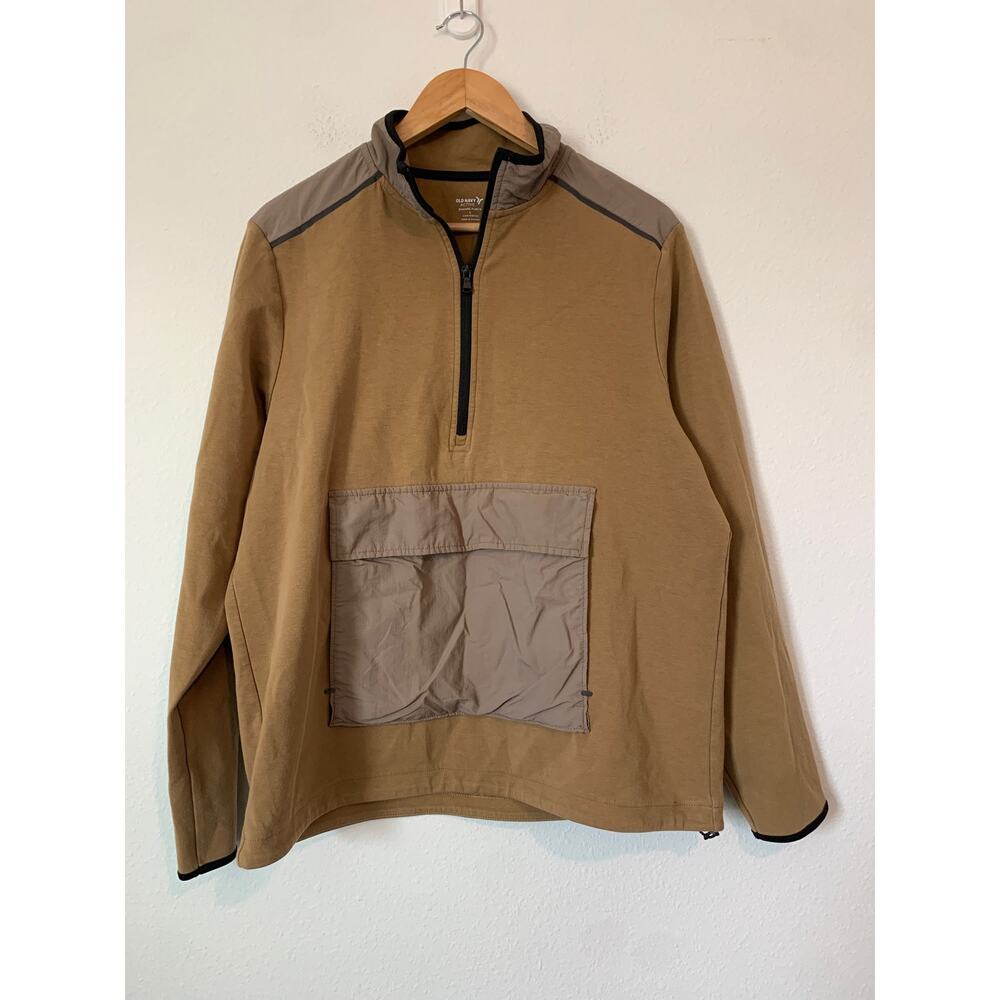 OLD NAVY ACTIVE Tan Dynamic Fleece Quarter Zip Sweatshirt